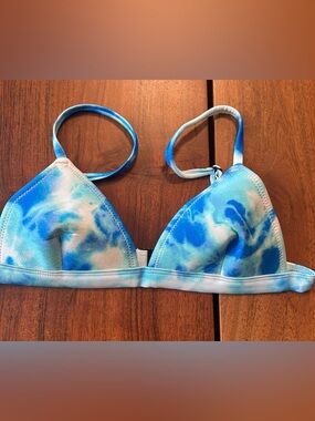 triangl swimwear Blue Tie-Dye Triangle Bikini Top size XS